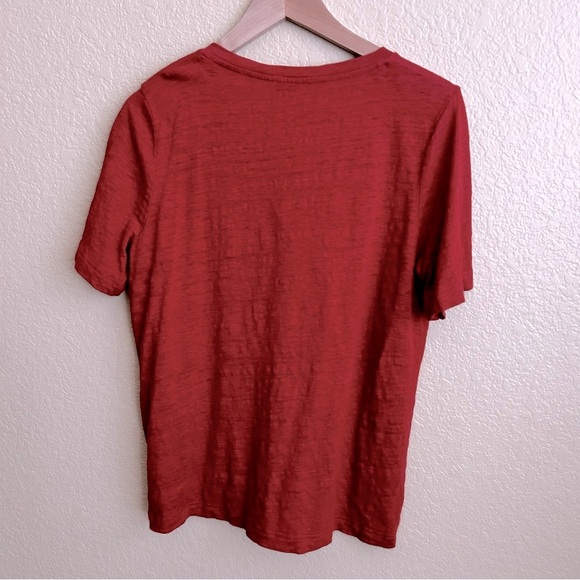 Cos V Neck Linen Short Sleeve Tee - Picture 3 of 8